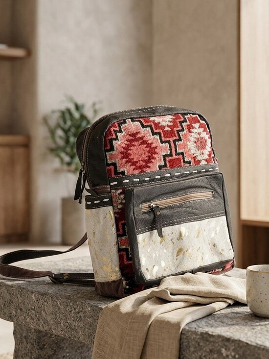 Boho Woven Accent Backpack